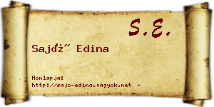 Sajó Edina névjegykártya
