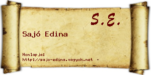 Sajó Edina névjegykártya